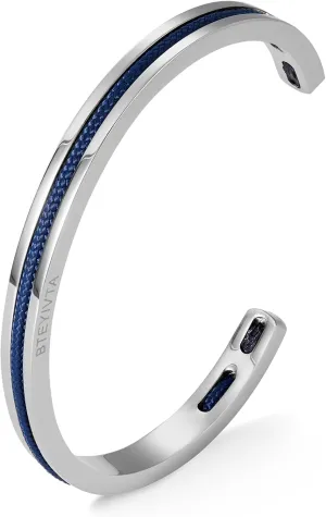 Handmade Minimalist Cuff Bracelet with Lucky Nautical Rope Inlaid Stainless Steel Cuff Unique and Stylish Bangle For Men And Women