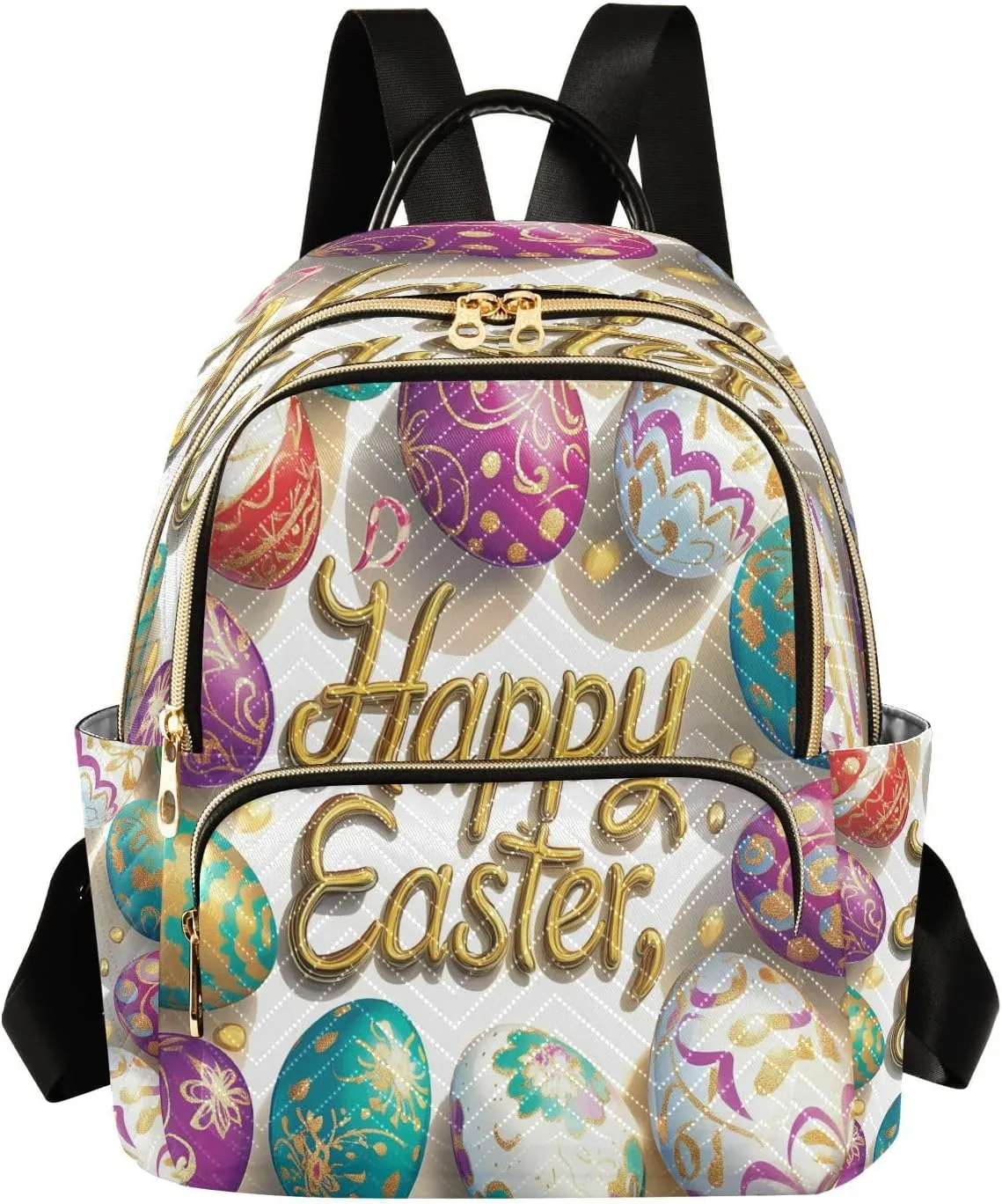 Happy Easter Mini Backpack Purse for Women Small Travel Casual Daypack Ladies Shoulder Bags for Work Quilted Bookbag M