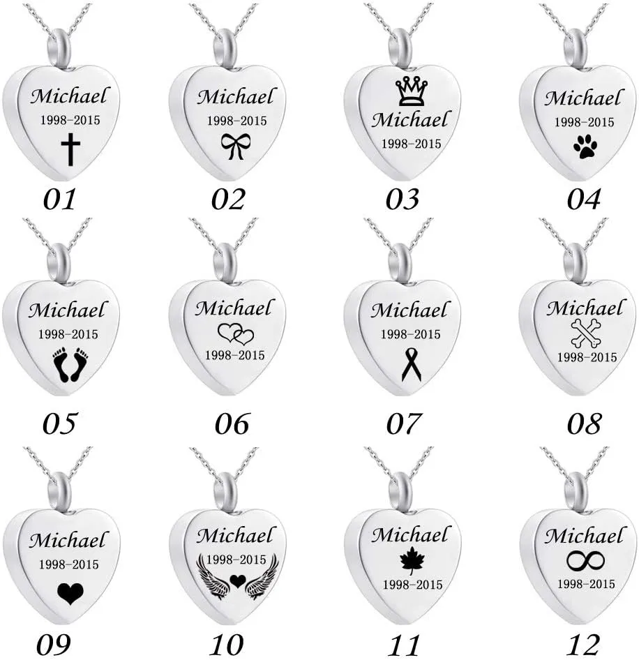 Heart Cremation Urn Necklace for Ashes Jewelry Angel Wing 12 Colors Birthstone Memorial Keepsake Pendant - Your Wings were Ready But Our Hearts were not