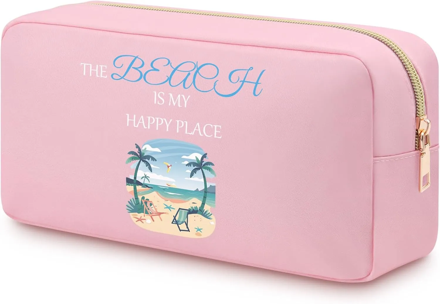 Heigebi Beach Gifts for Girls Women Beach Makeup Bag for Sister Daughter Teens Girls Friends Beach Lovers Beach Vacation Gifts Oxford Cloth Travel Organizer Bag Makeup pouch Cosmetic Bag for Beach