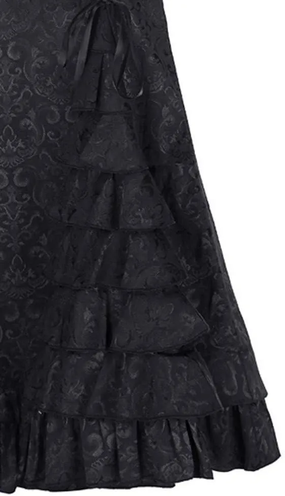 High Waist Vintage Bodycon Long Lace maid Skirt Ruffled Steampunk Skirt Fishtail Evening Party Dress