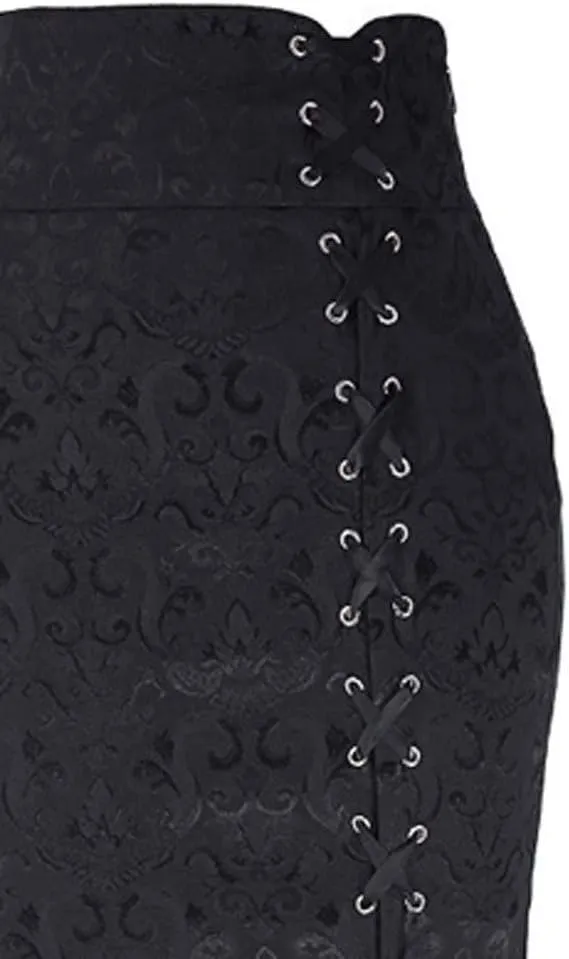High Waist Vintage Bodycon Long Lace maid Skirt Ruffled Steampunk Skirt Fishtail Evening Party Dress