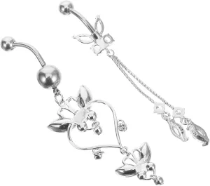 Homoyoyo Elegant Navel Ring Belly Button Piercing Jewelry Ring for Women Shiny Rhinestones