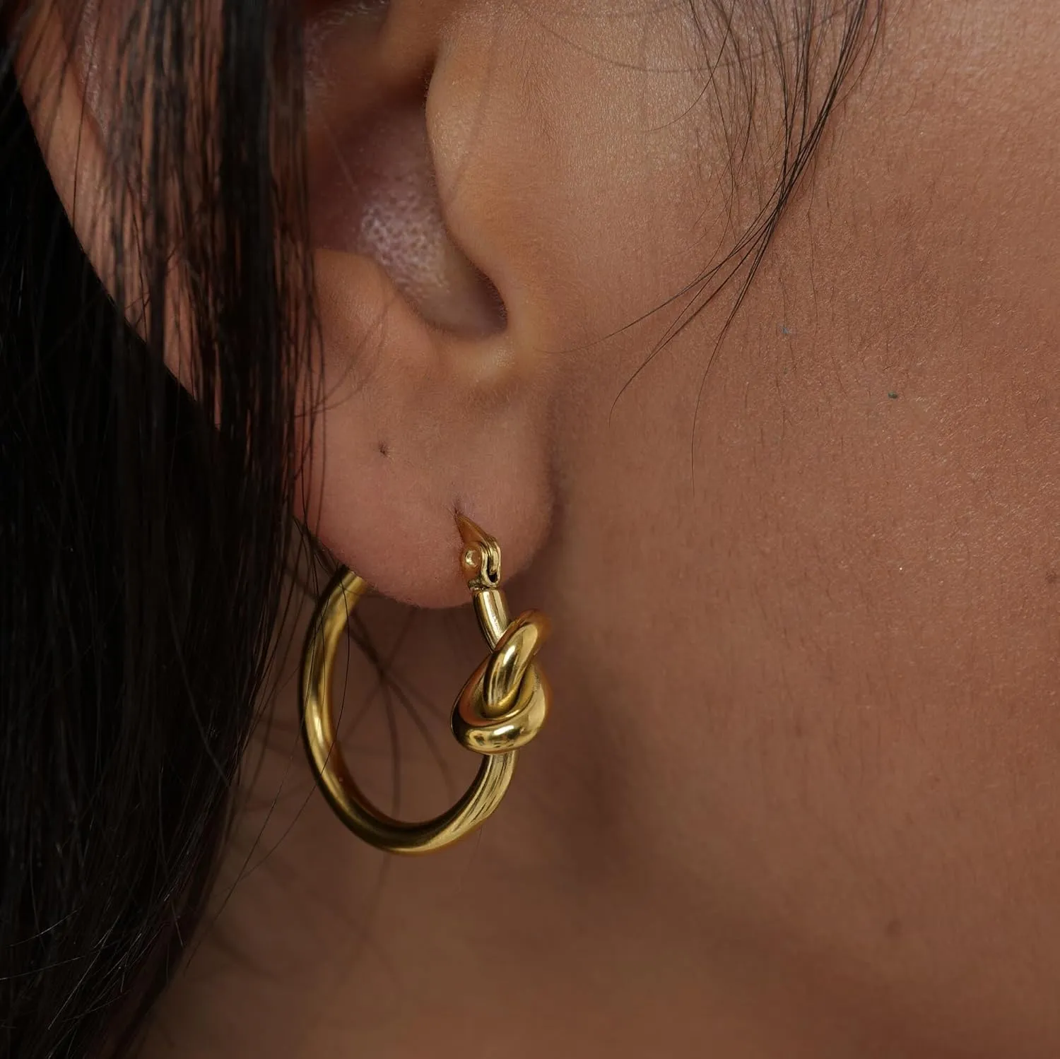 Hoop Earrings for Women 14K Gold Plated/Silver Hoops Simple Gold Knot Huggie Small Hoop Earrings Set Trendy Gold Hoops Everyday Wear Gold Earrings for Women Jewelry
