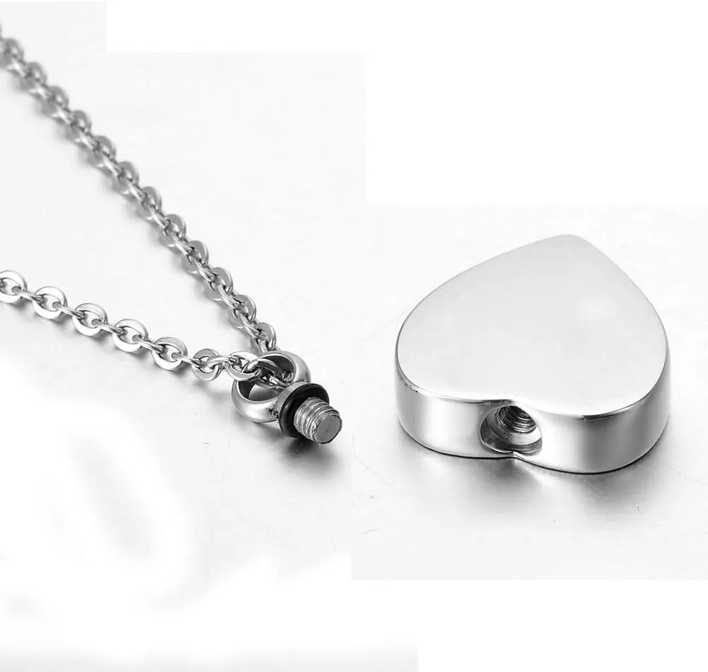 HQ Fashion Cremation Pendant Electrocardiogram engraved Custom family name i love you Forever Memorial Urn Necklace Ashes