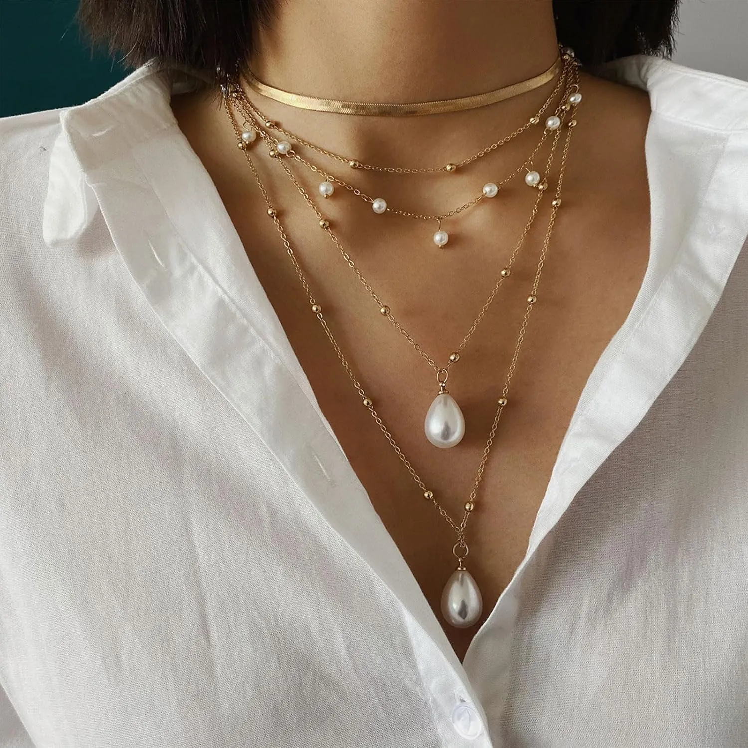 HUASAI Boho Necklaces Western Jewelry for Women Turquoise Layered Necklace Bohemian Western Outfit Country Concert Accessories