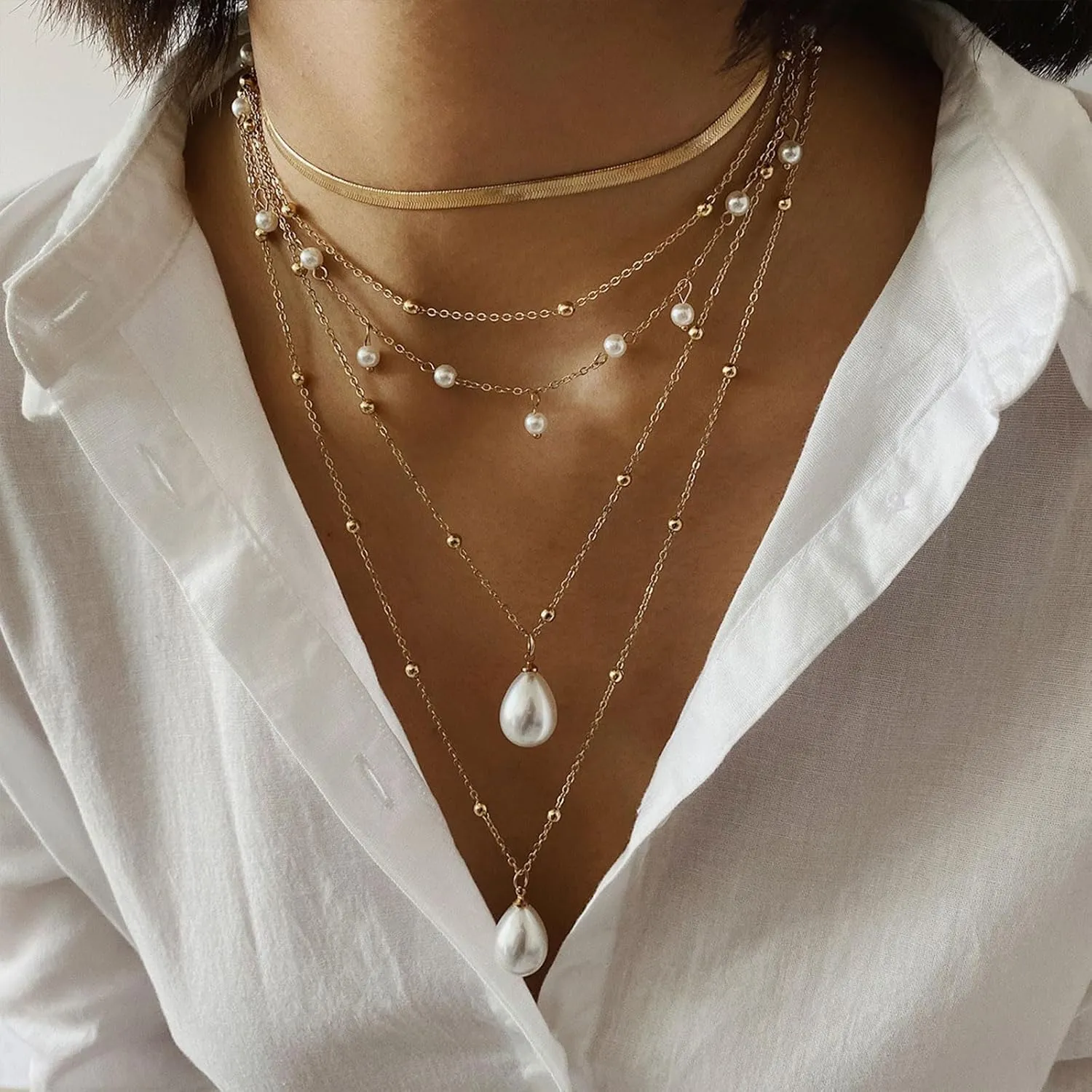 HUASAI Boho Necklaces Western Jewelry for Women Turquoise Layered Necklace Bohemian Western Outfit Country Concert Accessories