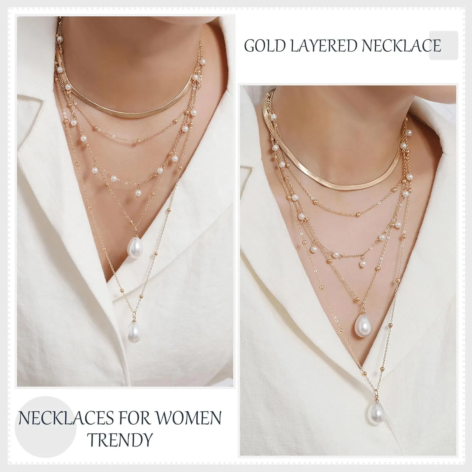 HUASAI Boho Necklaces Western Jewelry for Women Turquoise Layered Necklace Bohemian Western Outfit Country Concert Accessories