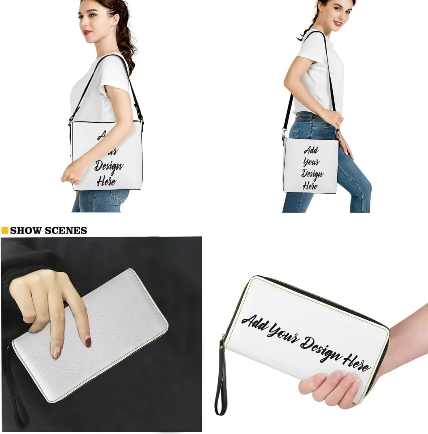 HUGS IDEA Women Handbags PU LeatherBucket Bag Big Capacity Tote Handbag Hobo Crossbody Bucket Purse