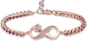 Infinity Cremation Bracelet for Ashes Stainless Steel Urn Bangles for Pet/Human Ashes Crystal Memorial Keepsake Ash Jewelry for Women Men Gifts