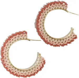 INK ALLOY Beaded Boho Hoop Earrings for Women, Eve Seed Bead Large Crochet Hoops, Handmade Jewelry for the Modern Bohemian, 2.5-Inch