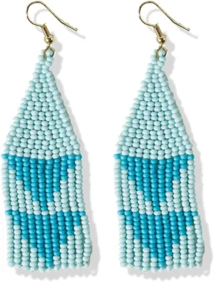 INK ALLOY Beaded Earrings for Women Dangling, Lennon Seed Bead Medium Fringe Dangle Boho Earrings, Handmade Jewelry for the Modern Bohemian, 3.25-Inch Length