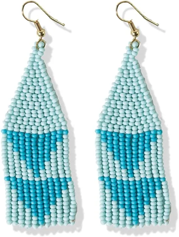 INK ALLOY Beaded Earrings for Women Dangling, Lennon Seed Bead Medium Fringe Dangle Boho Earrings, Handmade Jewelry for the Modern Bohemian, 3.25-Inch Length