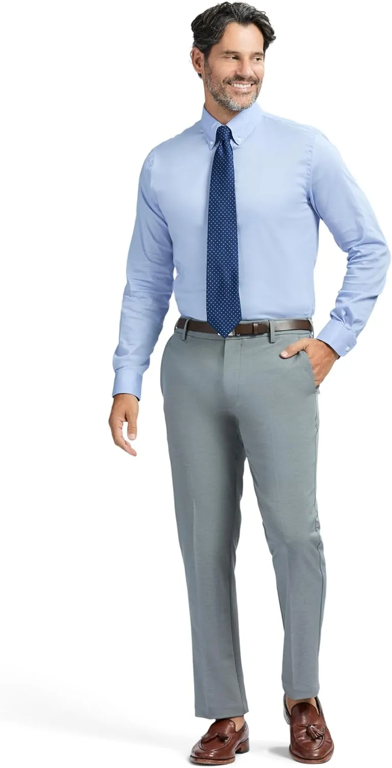 IZOD Men's Slim Fit Dress Shirt Long Sleeve Wrinkle Free Stretch Button Down Collar