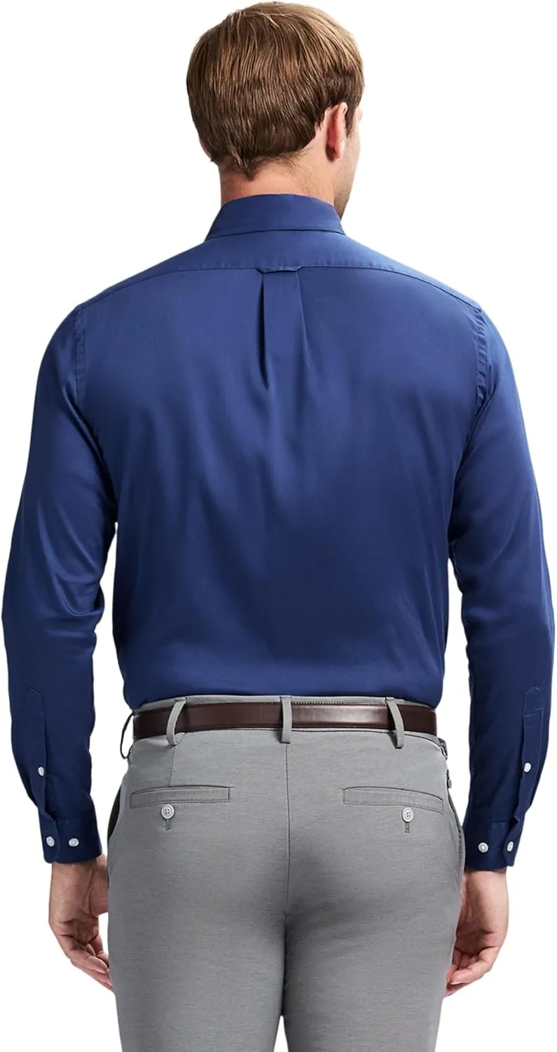 IZOD Men's Slim Fit Dress Shirt Long Sleeve Wrinkle Free Stretch Button Down Collar