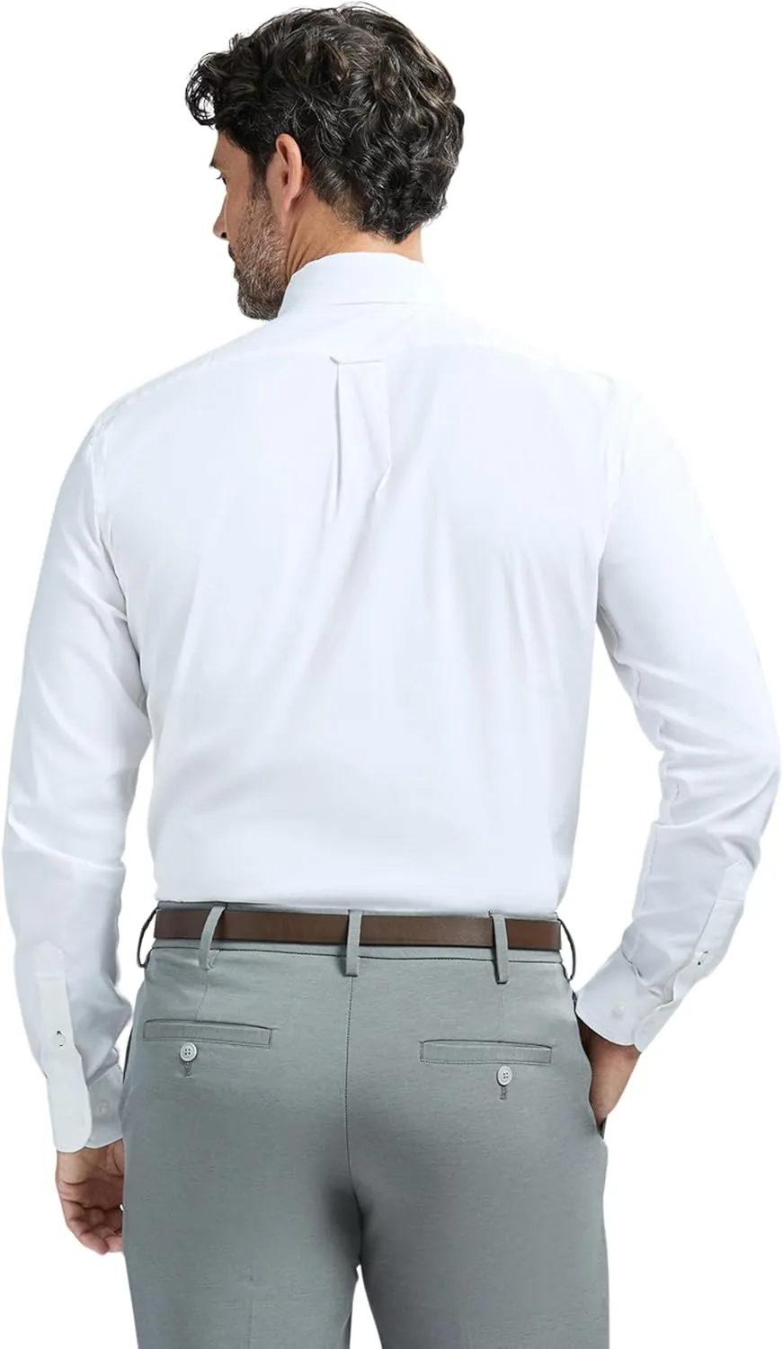 IZOD Men's Slim Fit Dress Shirt Long Sleeve Wrinkle Free Stretch Button Down Collar