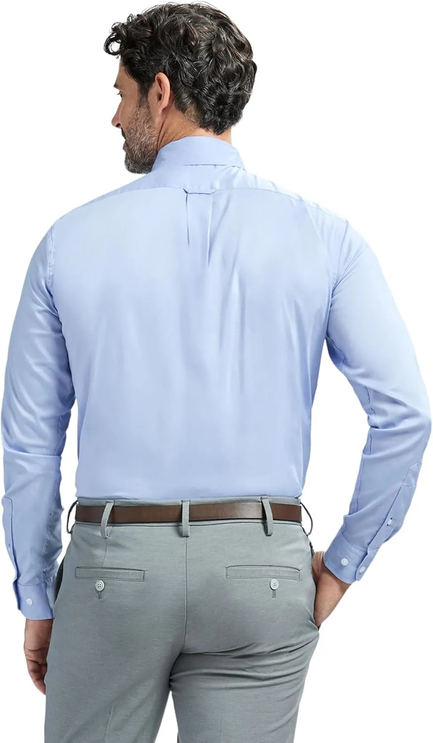 IZOD Men's Slim Fit Dress Shirt Long Sleeve Wrinkle Free Stretch Button Down Collar