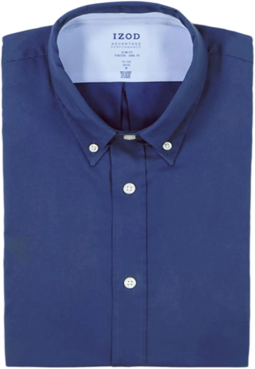 IZOD Men's Slim Fit Dress Shirt Long Sleeve Wrinkle Free Stretch Button Down Collar