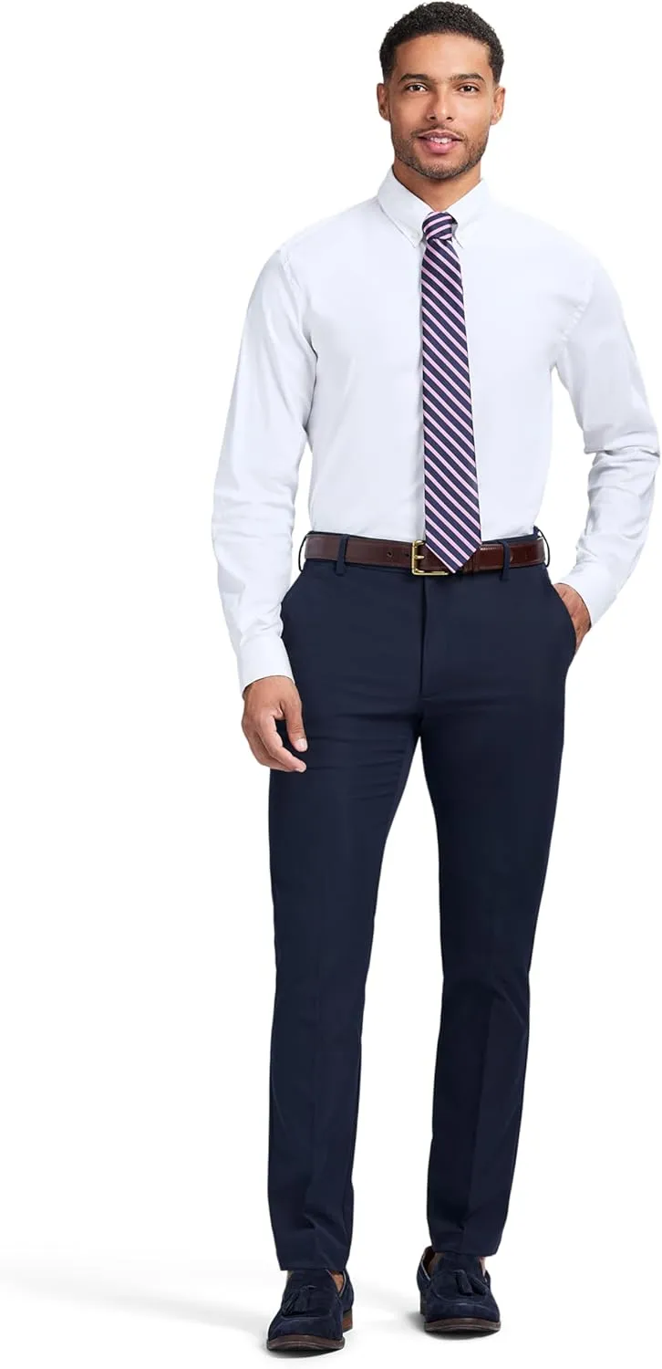 IZOD Men's Slim Fit Dress Shirt Long Sleeve Wrinkle Free Stretch Button Down Collar