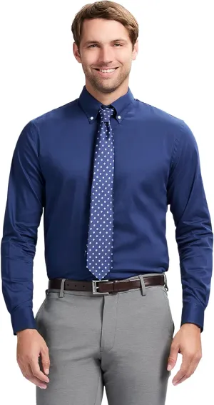 IZOD Men's Slim Fit Dress Shirt Long Sleeve Wrinkle Free Stretch Button Down Collar