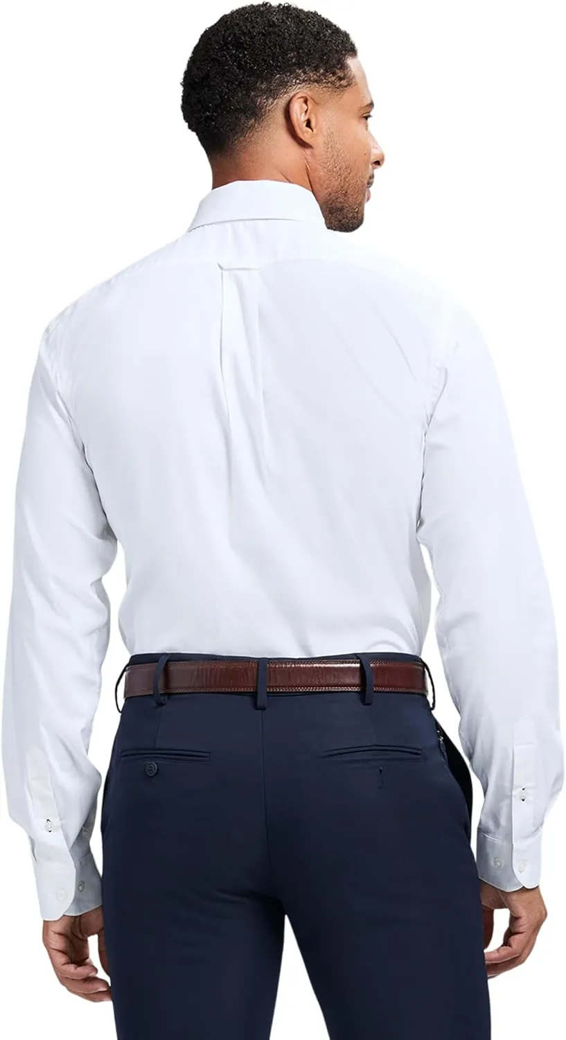 IZOD Men's Slim Fit Dress Shirt Long Sleeve Wrinkle Free Stretch Button Down Collar