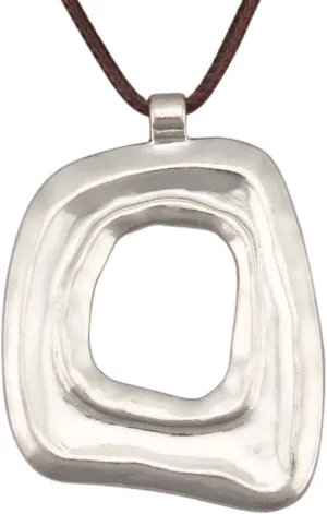 Jeilwiy Chunky Necklaces for Women Leather Cord Necklace with Pendant Boho Long Sweater Necklace Vintage Jewelry