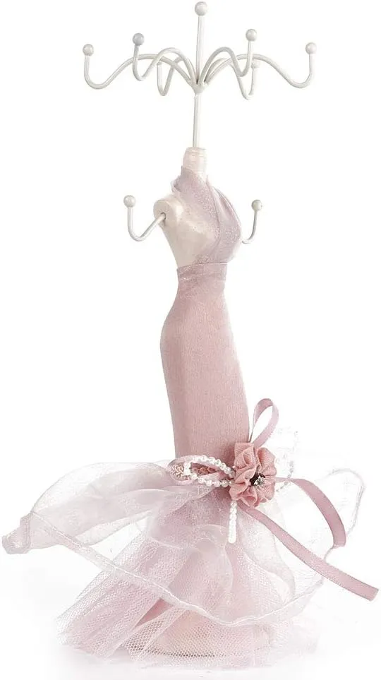 Jewelry Stand Holder, Elegant Lady Model Jewelry Organizer Mannequin Princess Dress Necklace Hanging Rack for Bracelets Earrings Rings Women Girls