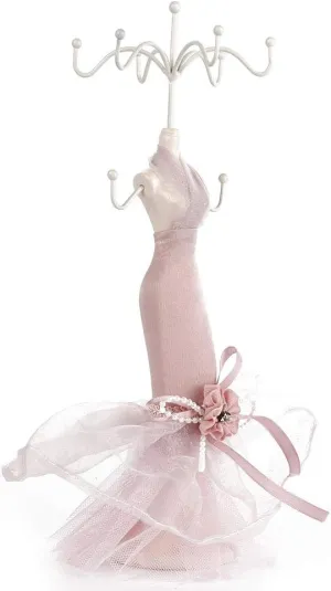 Jewelry Stand Holder, Elegant Lady Model Jewelry Organizer Mannequin Princess Dress Necklace Hanging Rack for Bracelets Earrings Rings Women Girls