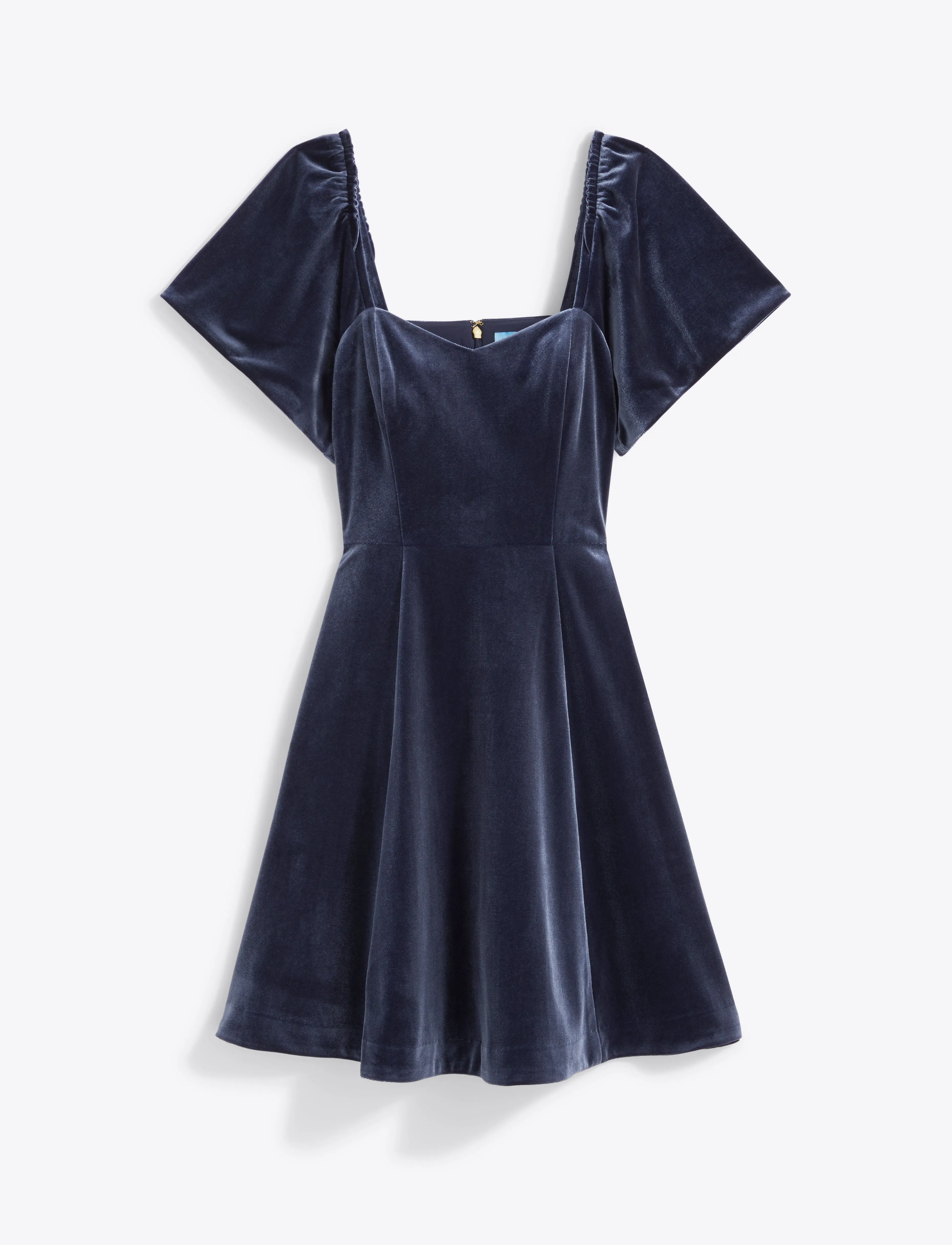 June Love Circle Flutter Sleeve Dress in Velvet