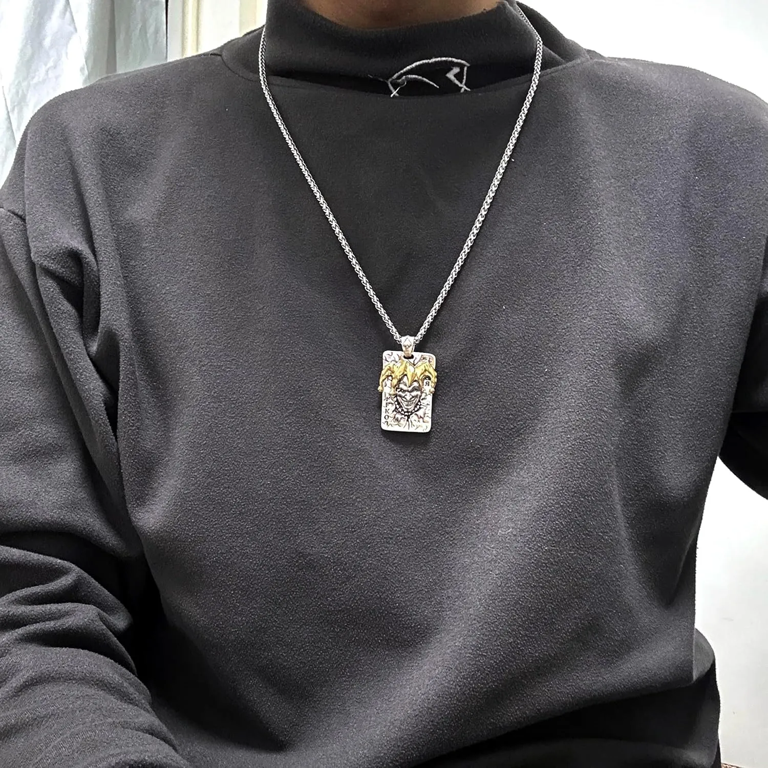 JWM Silver Plated Brass Pendants Necklaces for Men Women with 23.6" Stainless Steel Chain, Exquisite Packaging