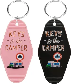 Keys to The Camper Keychain  Retro RV Key Chain for Trailer, Camping Accessories for Travel Lovers, Vintage Motel Style