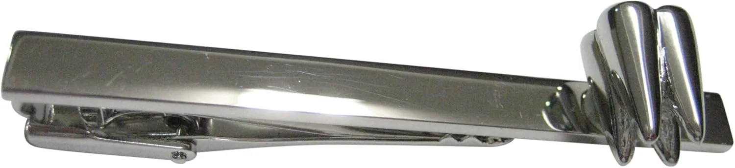 Kiola Designs Silver Toned Shiny Dental Tooth Teeth Tie Clip