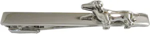 Kiola Designs Silver Toned Shiny Small Dog Square Tie Clip