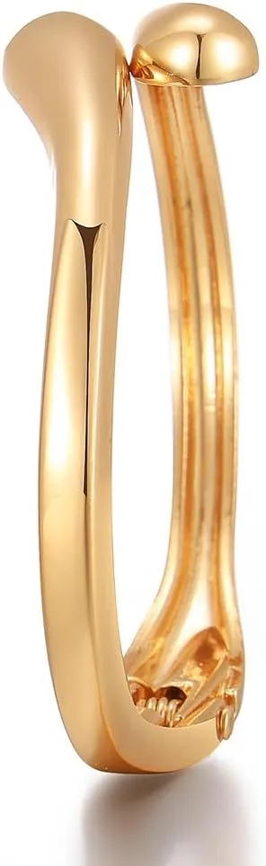 KISS WIFE Gold Bangles for Women, Chunky Gold Cuff Bracelets, Trendy Irregular Minimalist Open Wide Wrist Cuff Bracelet Jewelry Gift