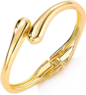 KISS WIFE Gold Bangles for Women, Chunky Gold Cuff Bracelets, Trendy Irregular Minimalist Open Wide Wrist Cuff Bracelet Jewelry Gift