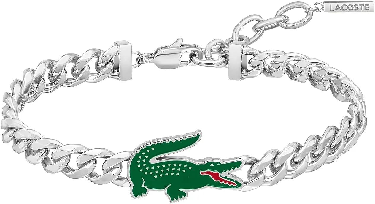 Lacoste Men's Arthor Jewelry Stainless Steel Adjustable Bracelet, Fashionable, For an Everyday Look