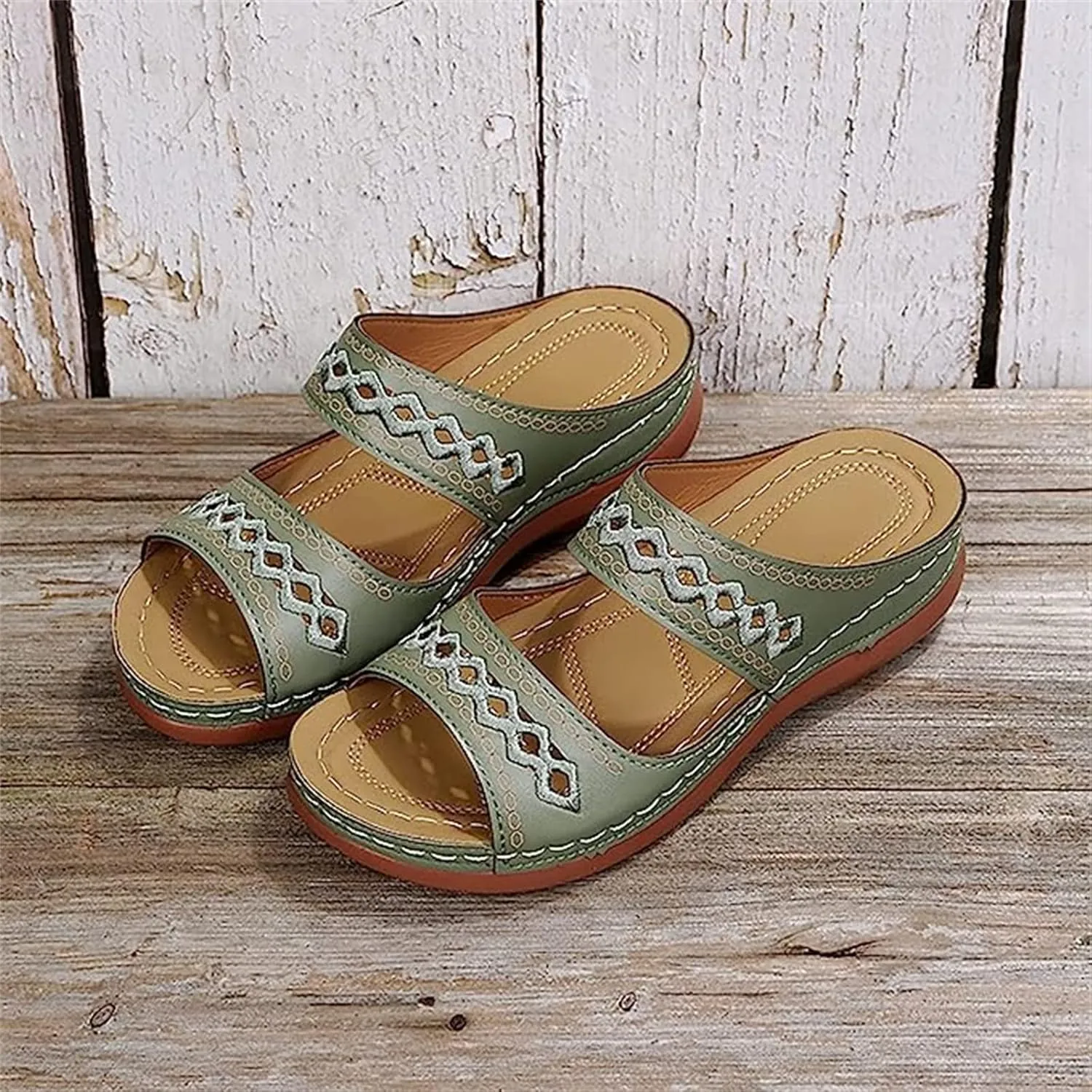 Ladmiple Orthopedic Sandals For Women Dressy Summer Arch Support Flip Flops Comfortable Walking Orthotic Slides Beach Shoes