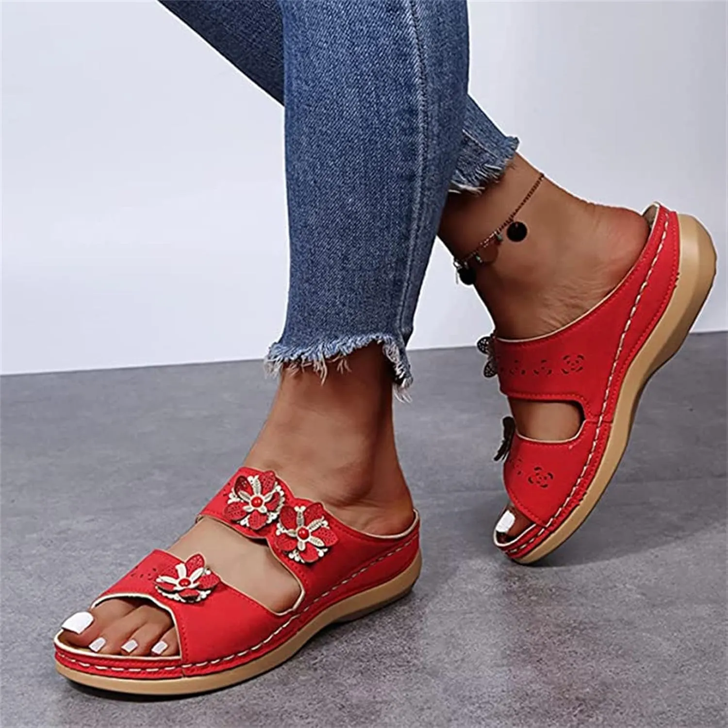 Ladmiple Orthotic Dress Sandals For Women With Arch Support Orthopedic Flip Flops Soft Summer Beach Shoes Comfortable Slides