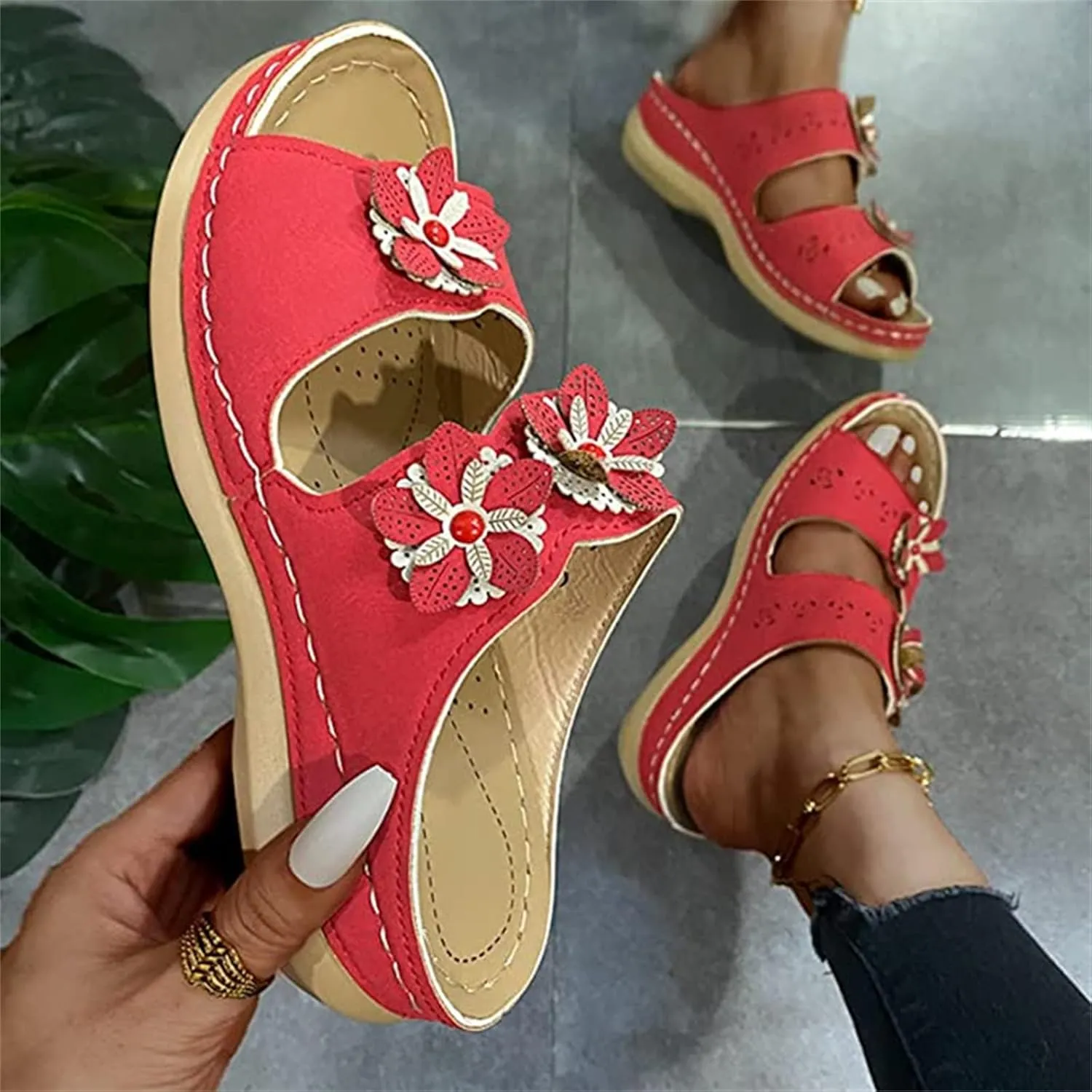 Ladmiple Orthotic Dress Sandals For Women With Arch Support Orthopedic Flip Flops Soft Summer Beach Shoes Comfortable Slides