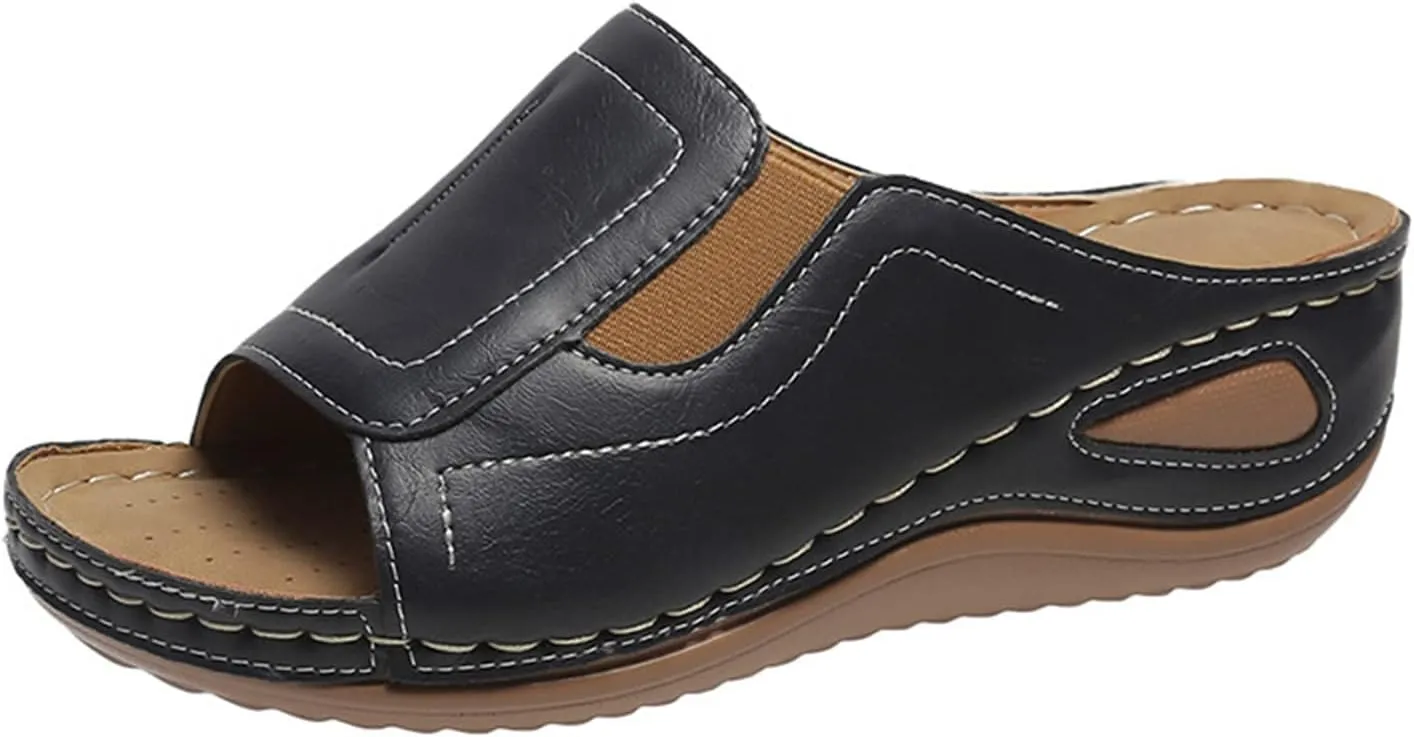 Ladmiple Sandals Women Comfortable Walking Orthopedic Slippers with Arch Support Dressy Summer Slip On Orthotic Flip Flops
