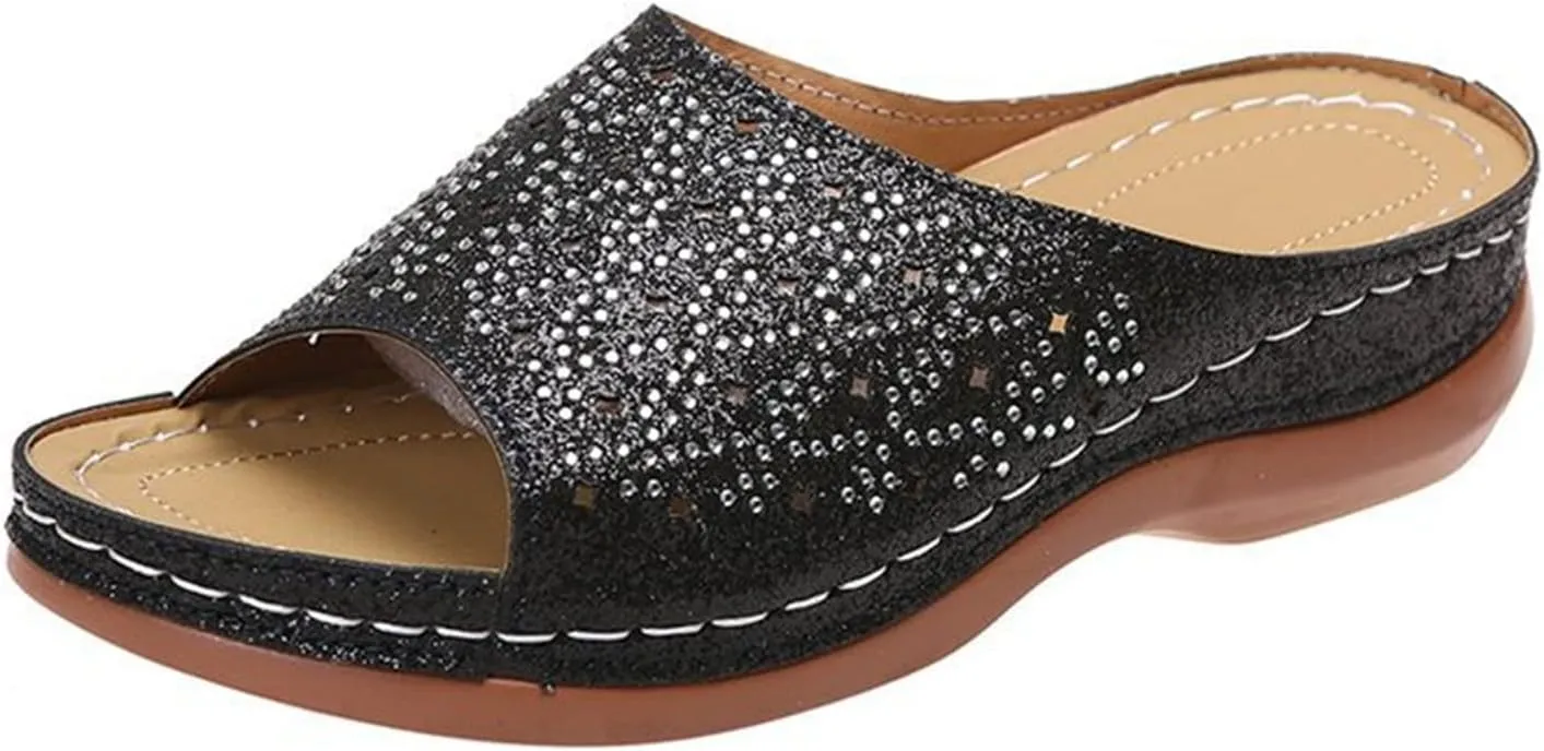 Ladmiple Sandals Women Dressy Summer Wedge Orthotic Slides Comfortable Orthopedic Walking Flip Flops with Arch Support 2024