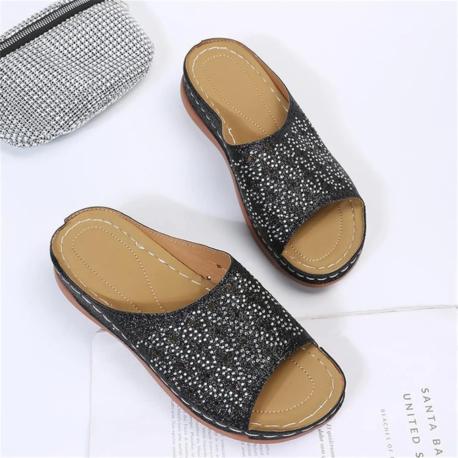 Ladmiple Sandals Women Dressy Summer Wedge Orthotic Slides Comfortable Orthopedic Walking Flip Flops with Arch Support 2024