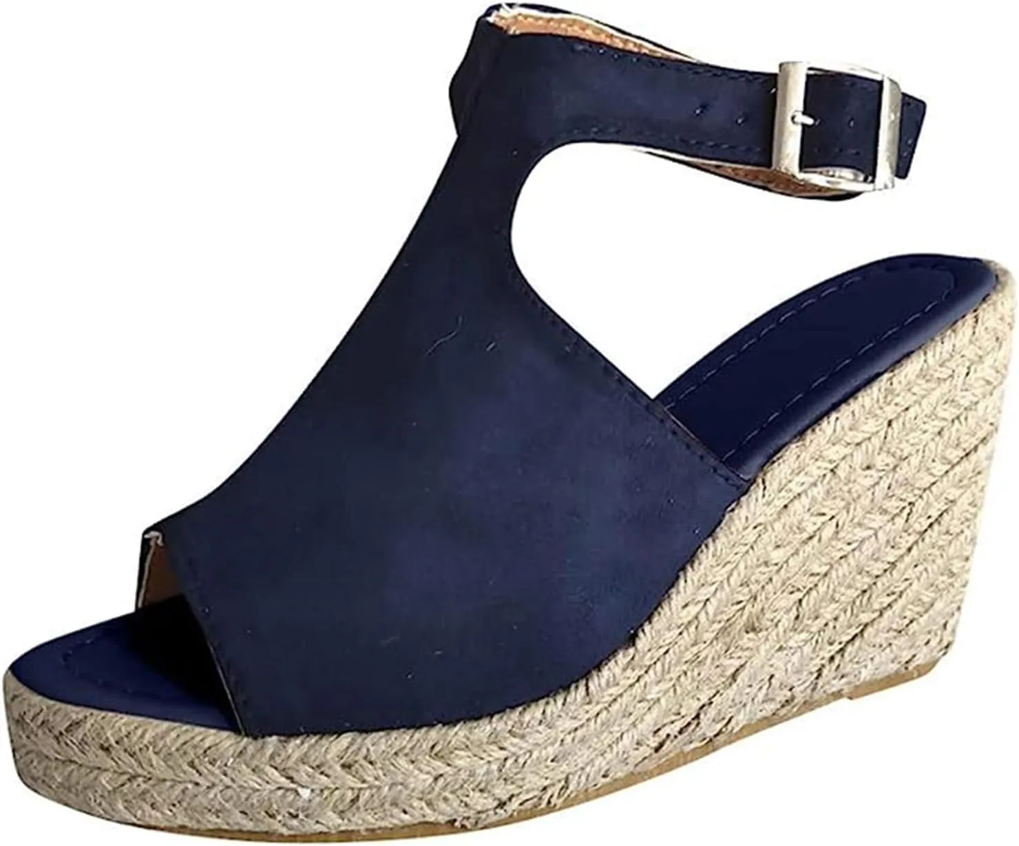 Ladmiple Sandals Women Dressy Wedge Platform Sandals Ankle Strap Open Toe Espadrille Sandals Slip On Casual Summer Shoes