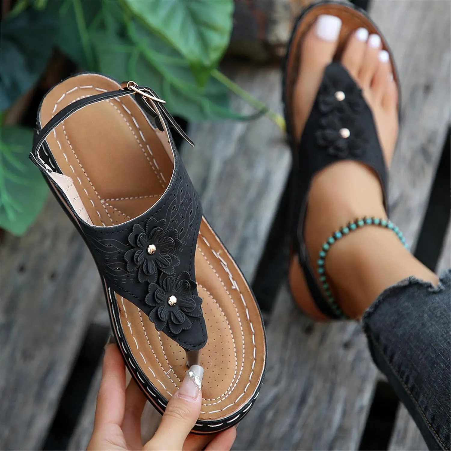 Ladmiple Sandals Women Fashion Dressy Summer Comfortable Arch Support Orthotic Flip Flops Cute Walking Orthopedic Slides