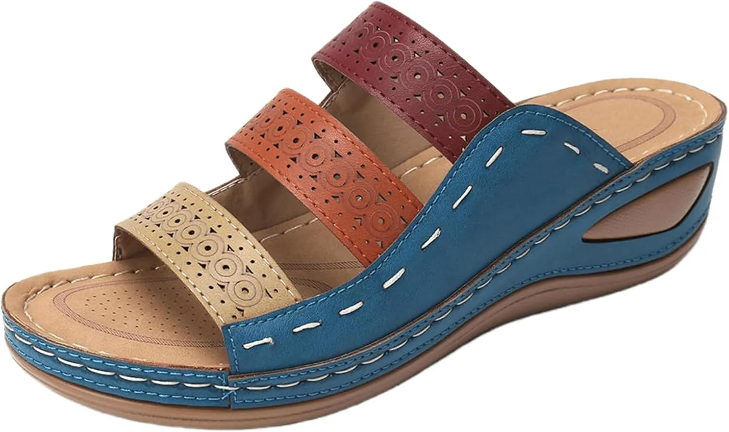 Ladmiple Womens Sandals Comfortable Dressy Wedge Heel Orthopedic Slippers Casual Summer Walking Slip On Orthotic Flip Flops