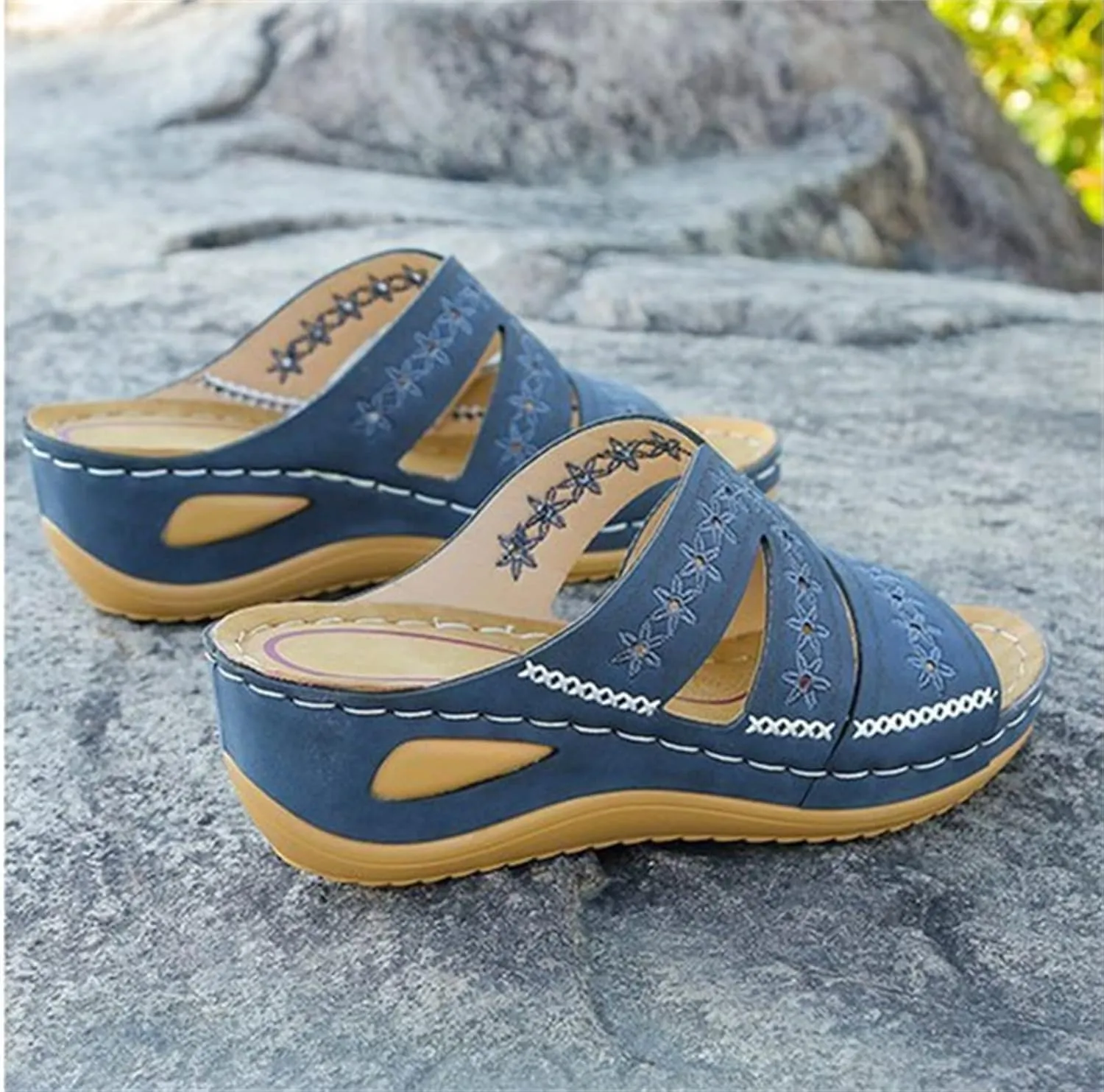 Ladmiple Womens Sandals Dressy Casual Comfortable Slip On Orthotic Flip Flops Summer Orthopedic Slides With Arch Support