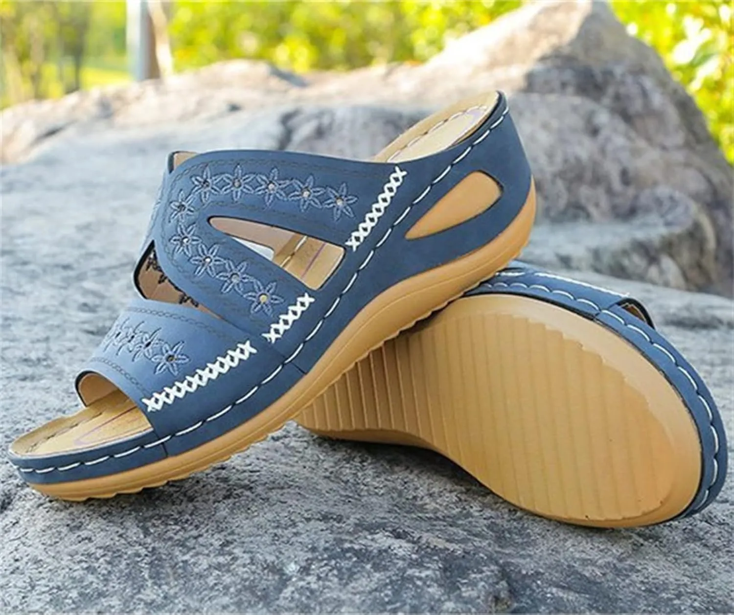 Ladmiple Womens Sandals Dressy Casual Comfortable Slip On Orthotic Flip Flops Summer Orthopedic Slides With Arch Support