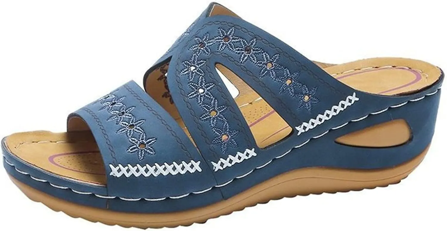 Ladmiple Womens Sandals Dressy Casual Comfortable Slip On Orthotic Flip Flops Summer Orthopedic Slides With Arch Support