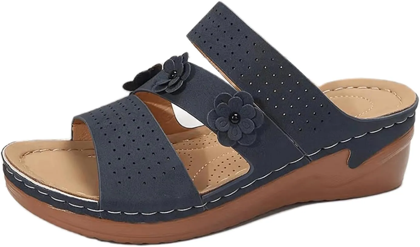 Ladmiple Womens Sandals Dressy Flat Comfortable Fashion Orthotic Slides Orthopedic Flip Flops Slippers With Arch Support