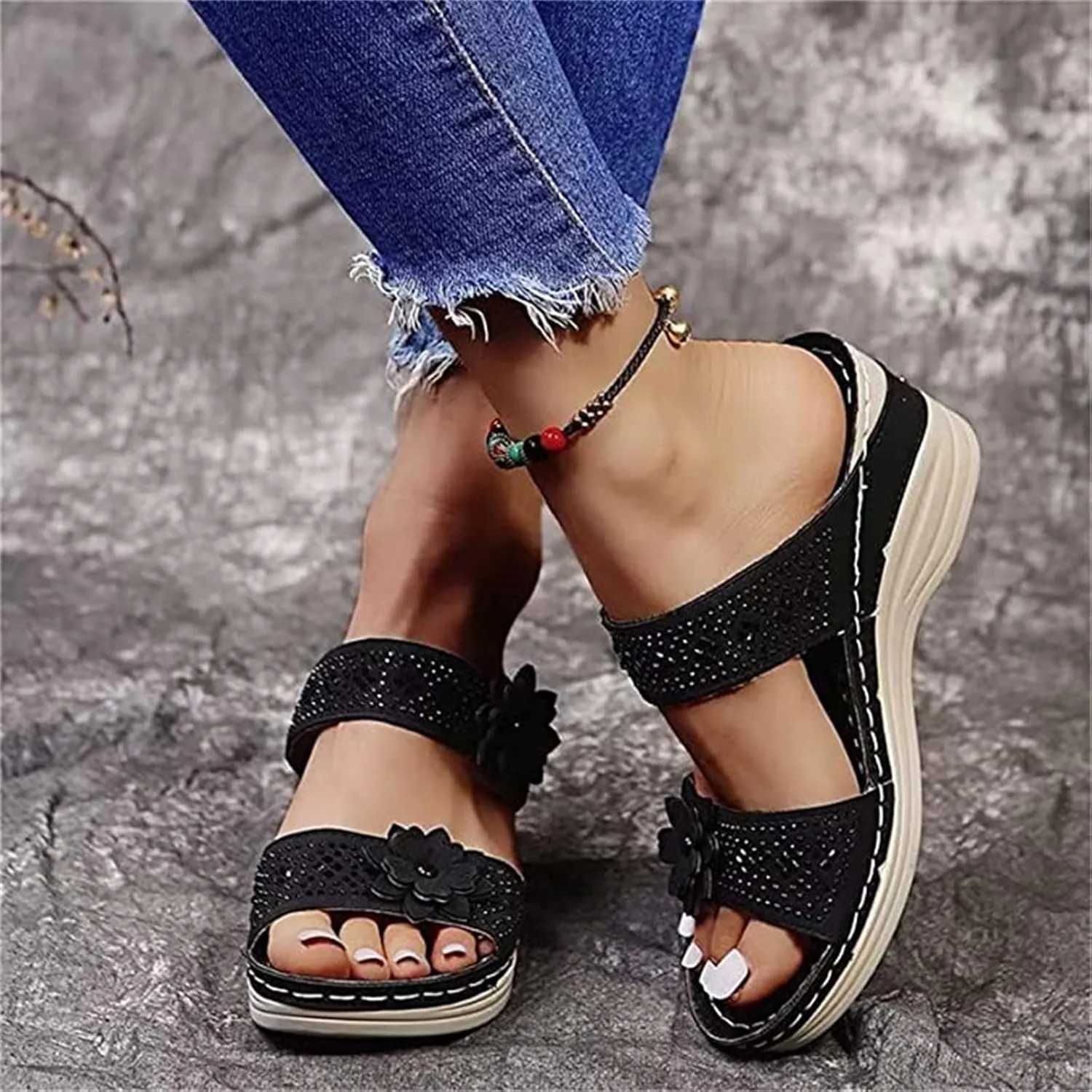 Ladmiple Womens Sandals Dressy Summer Orthotic Slides Comfortable Orthopedic Walking Flip Flops with Arch Support 2024